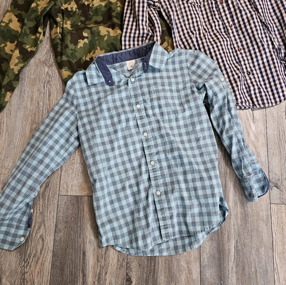 Boys Checkered and Camouflage Shirt Set - Picture 5 of 6